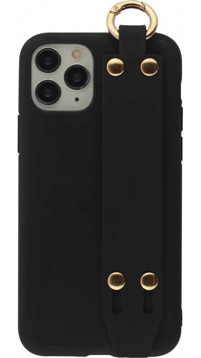 Hülle iPhone 11 Pro - Silikon Mat Strap - Schwarz