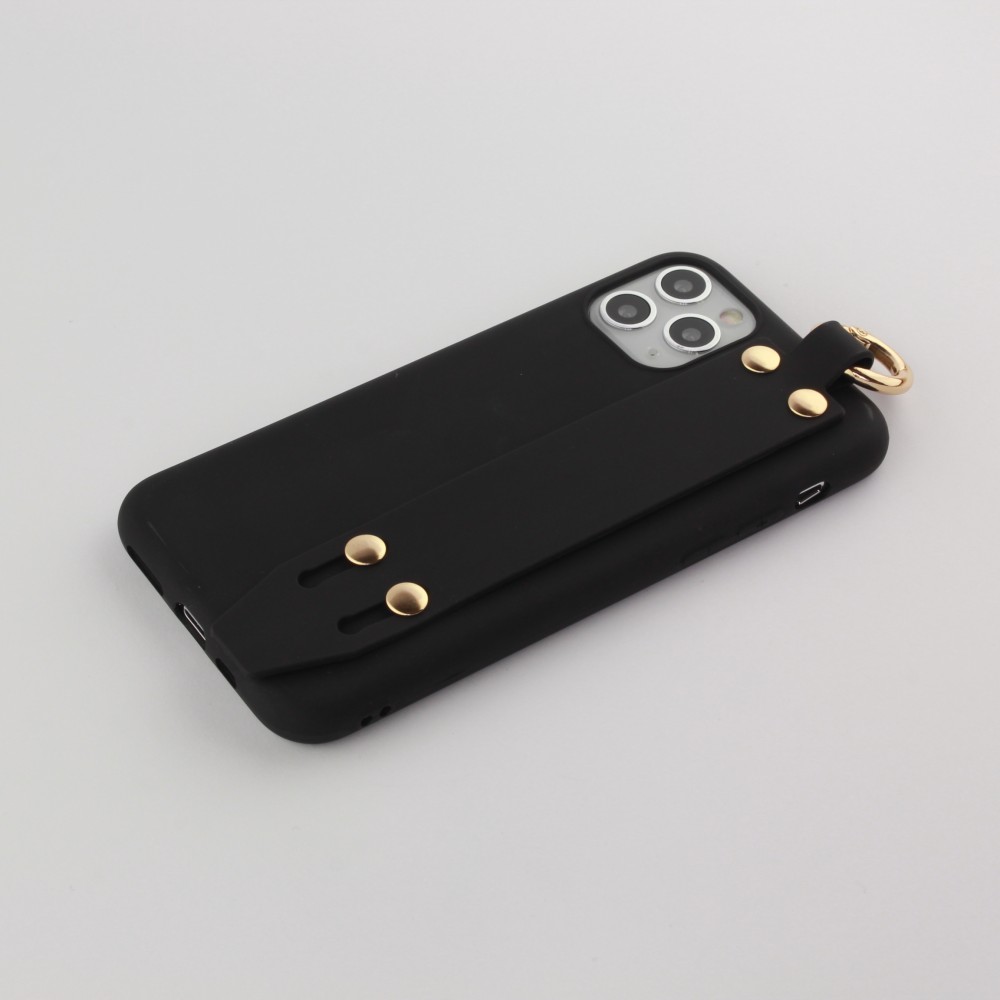 Coque iPhone 11 Pro - Silicone Mat Strap - Noir