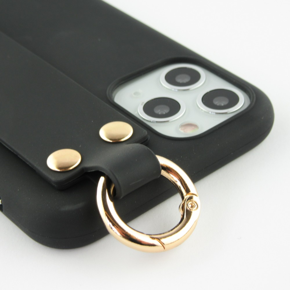 Coque iPhone 11 Pro Max - Silicone Mat Strap - Noir