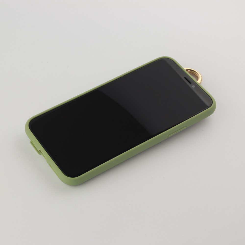 Hülle iPhone 11 Pro - Silikon Mat Strap grün