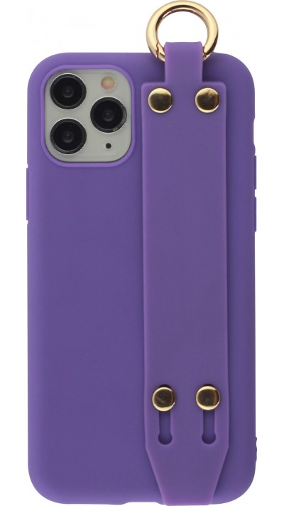 Hülle iPhone 11 Pro - Silikon Mat Strap - Violett