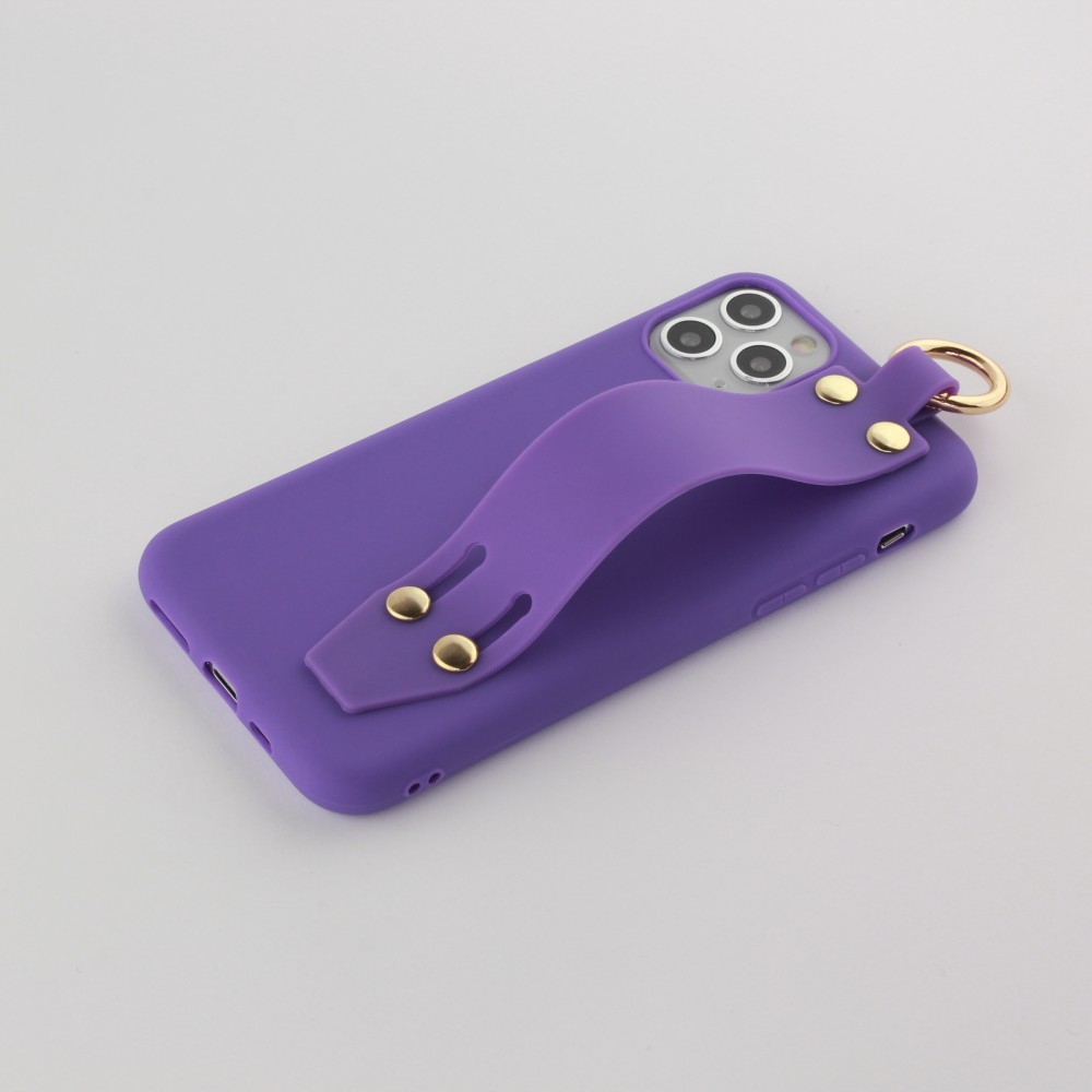 Hülle iPhone 11 Pro - Silikon Mat Strap - Violett