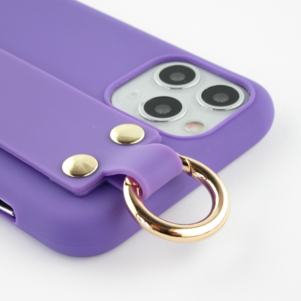 Hülle iPhone 11 Pro - Silikon Mat Strap - Violett