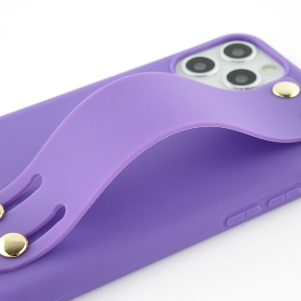 Hülle iPhone 11 Pro - Silikon Mat Strap - Violett