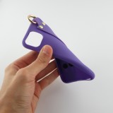 Hülle iPhone 11 Pro - Silikon Mat Strap - Violett