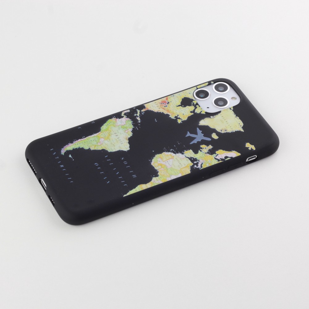 Coque iPhone 11 Pro Max - Silicone Mat Travel - Noir