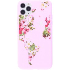 Coque iPhone 11 Pro - Silicone Mat Travel flowers