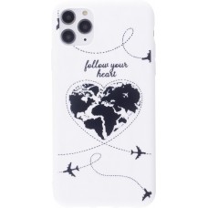 Coque iPhone 11 Pro - Silicone Mat Travel heart