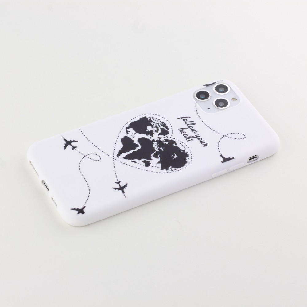 Coque iPhone 11 Pro - Silicone Mat Travel heart