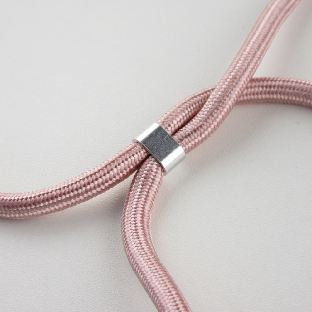 Coque iPhone 11 Pro - Silicone Mat avec lacet rose pâle