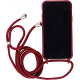 Coque iPhone 11 Pro - Silicone Mat avec lacet - Rouge