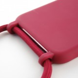 Hülle iPhone 11 Pro - Silikon Matte mit Seil - Rot