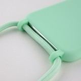 Coque iPhone 11 Pro - Silicone Mat avec lacet vert clair