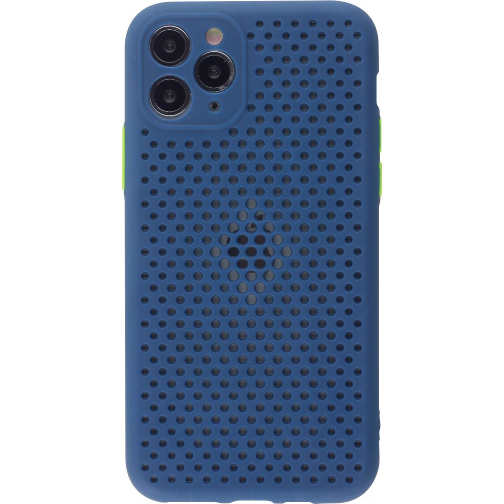 Coque iPhone 11 Pro - Silicone Mat avec trous - Bleu