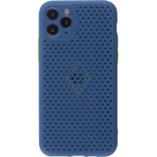 Coque iPhone 11 Pro - Silicone Mat avec trous - Bleu