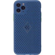 Coque iPhone 11 Pro Max - Silicone Mat avec trous - Bleu