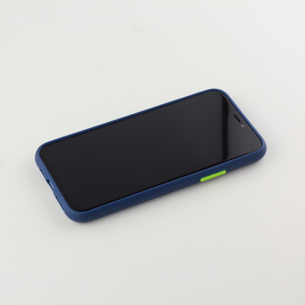 Hülle iPhone 11 Pro - Silicone Mat mit Löchern blau