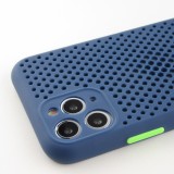 Coque iPhone 11 Pro - Silicone Mat avec trous - Bleu