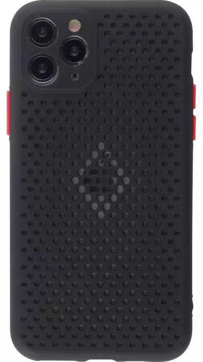 Coque iPhone 11 Pro - Silicone Mat avec trous - Noir