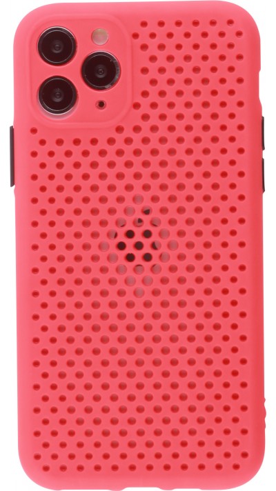 Hülle iPhone 11 Pro - Silicone Mat mit Löchern - Rot