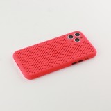 Coque iPhone 11 Pro - Silicone Mat avec trous - Rouge