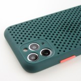 Coque iPhone 11 Pro - Silicone Mat avec trous - Vert foncé