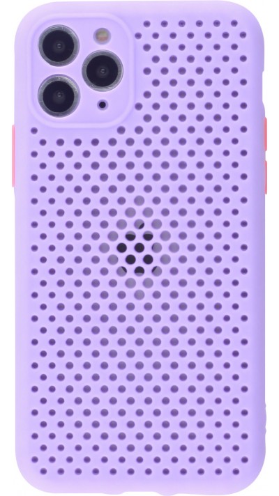 Coque iPhone 11 Pro Max - Silicone Mat avec trous - Violet