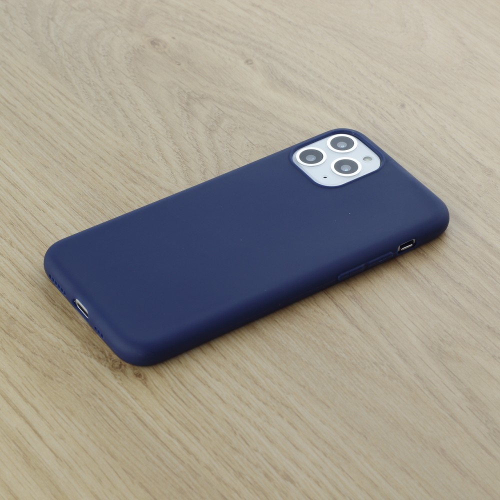 Hülle iPhone 11 Pro - Silicone Mat dunkelblau