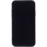 Coque iPhone 11 Pro Max - Silicone Mat demi noir léopard