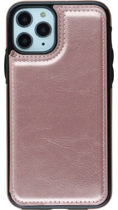 Hülle iPhone 11 Pro Max - Wallet Premium Cards rosa - Gold