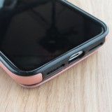 Coque iPhone 11 Pro Max - Wallet Premium Cards or - Rose