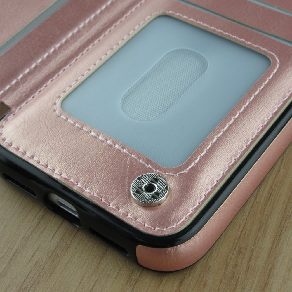 Hülle iPhone 11 Pro - Wallet Premium Cards rosa - Gold