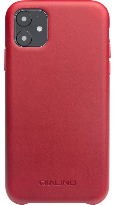 Coque iPhone 11 - Qialino cuir véritable - Rouge