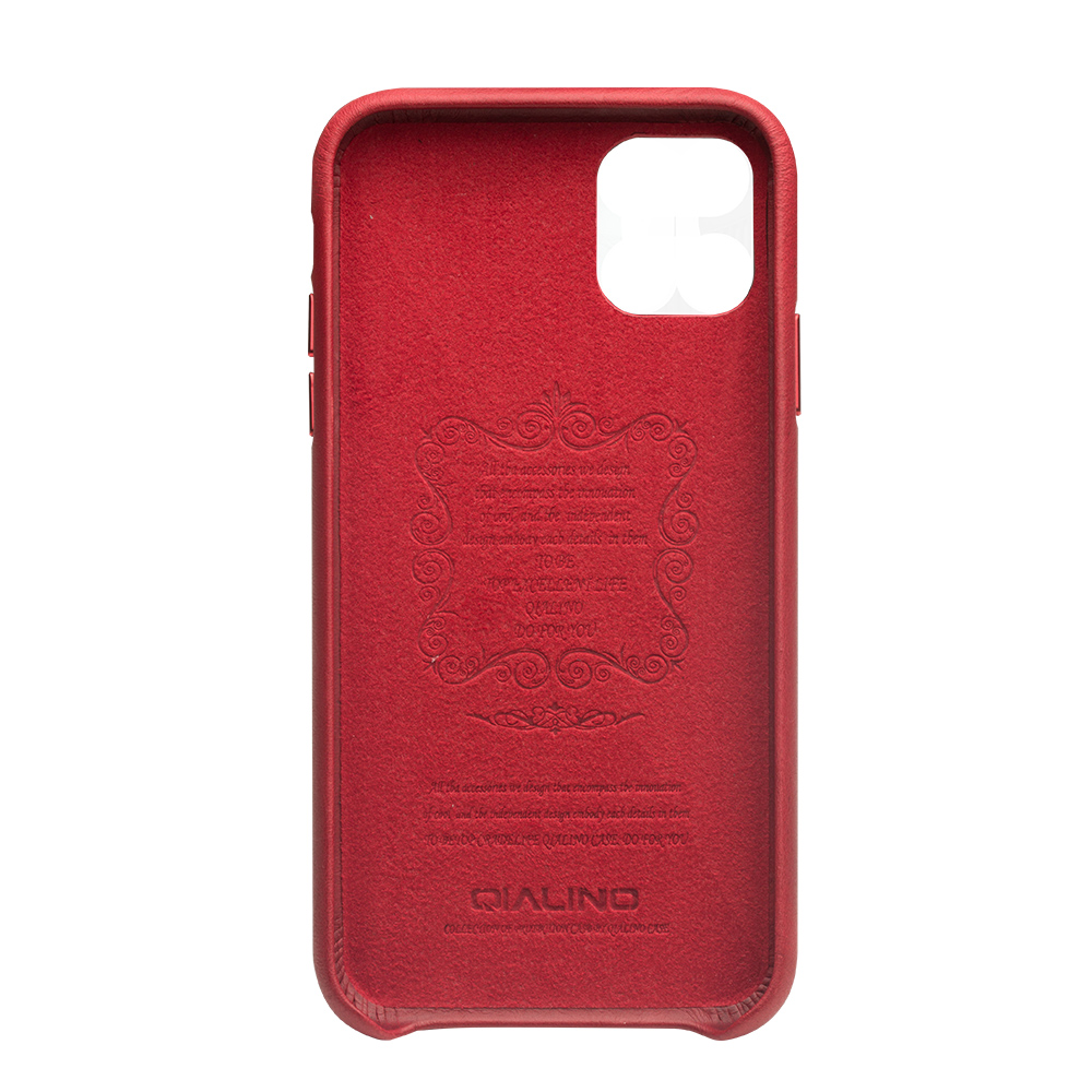 Coque iPhone 11 - Qialino cuir véritable - Rouge