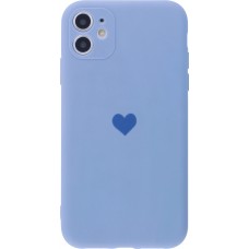 Coque iPhone 13 - Silicone Mat Coeur - Lavande