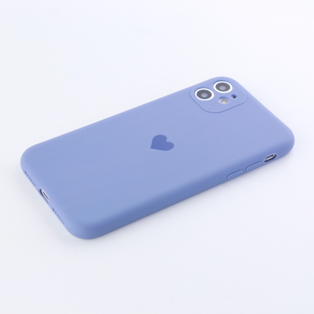 Coque iPhone 13 Pro Max - Silicone Mat Coeur - Lavande