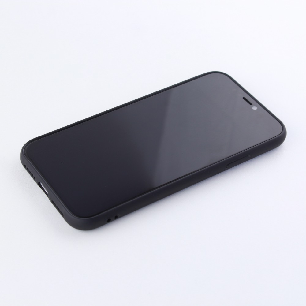 Coque iPhone 12 mini - Silicone Mat Coeur - Noir