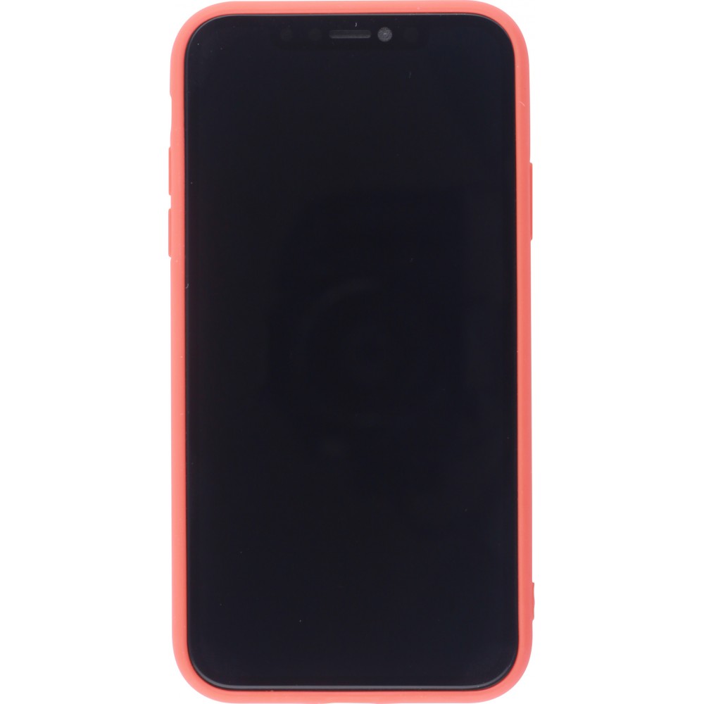 Hülle iPhone 12 - Silikon Mat Herz - Orange