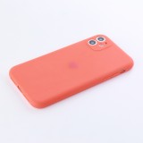 Coque iPhone 12 - Silicone Mat Coeur - Orange