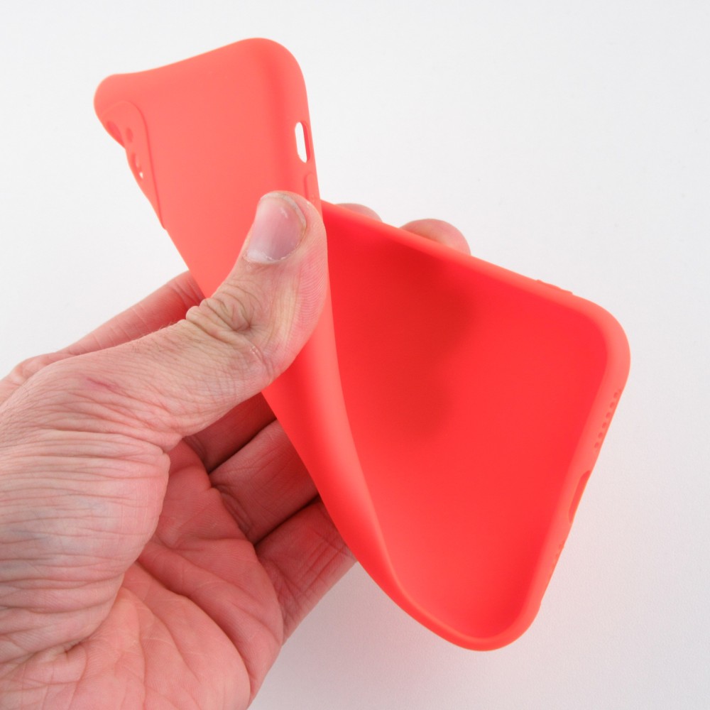 Hülle iPhone 12 - Silikon Mat Herz - Orange