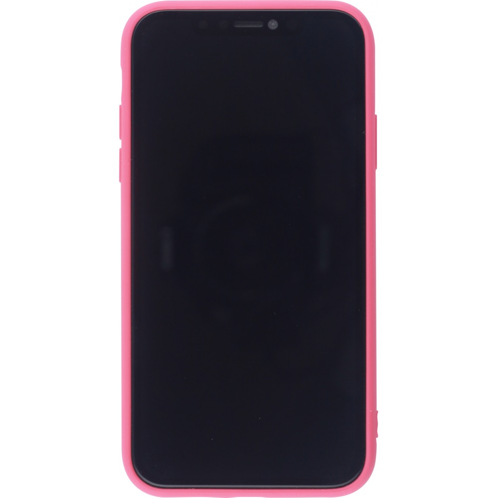 Coque iPhone 12 - Silicone Mat Coeur - Rose