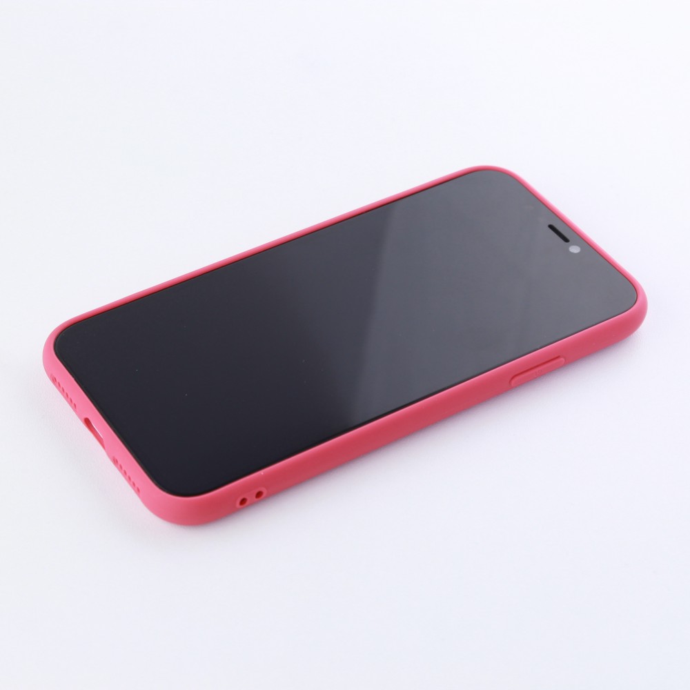 Coque iPhone 12 - Silicone Mat Coeur - Rose