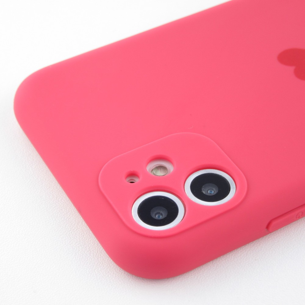 Coque iPhone 12 - Silicone Mat Coeur - Rose