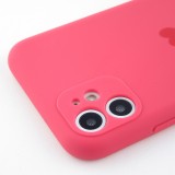 Coque iPhone 12 - Silicone Mat Coeur - Rose