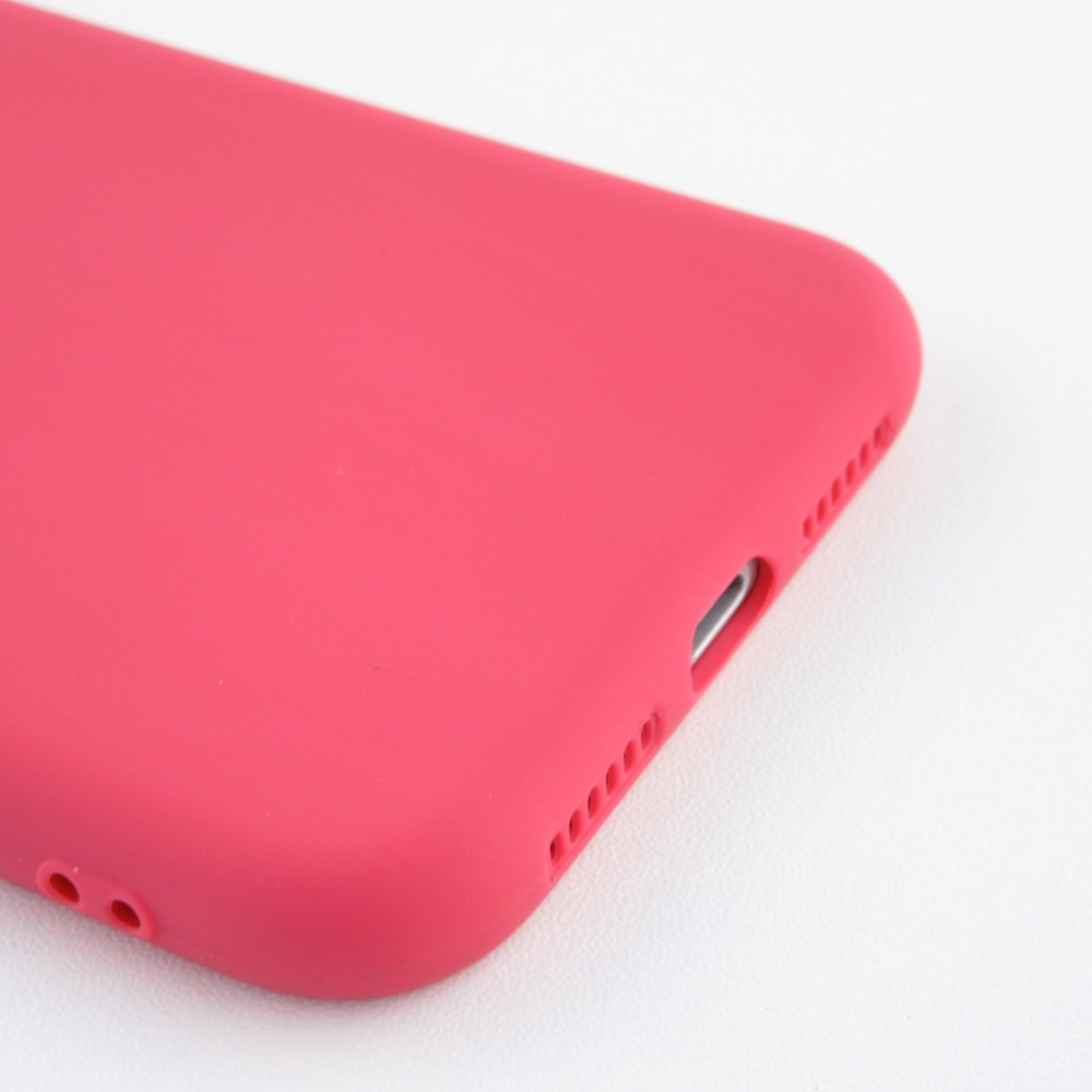 Coque iPhone 12 - Silicone Mat Coeur - Rose