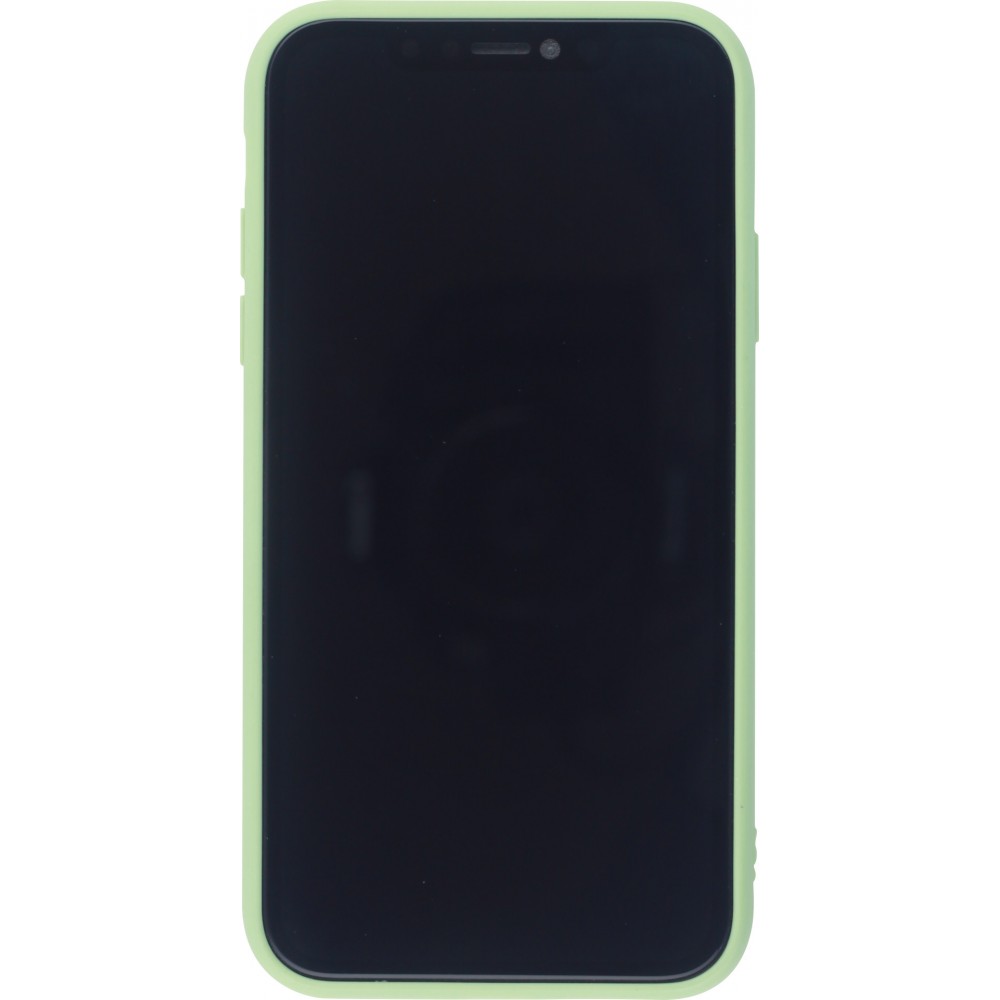 Coque iPhone 11 - Silicone Mat Coeur vert clair