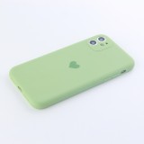Hülle iPhone 12 mini - Silikon Mat Herz - Hellgrün