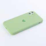 Coque iPhone 11 - Silicone Mat Coeur vert clair