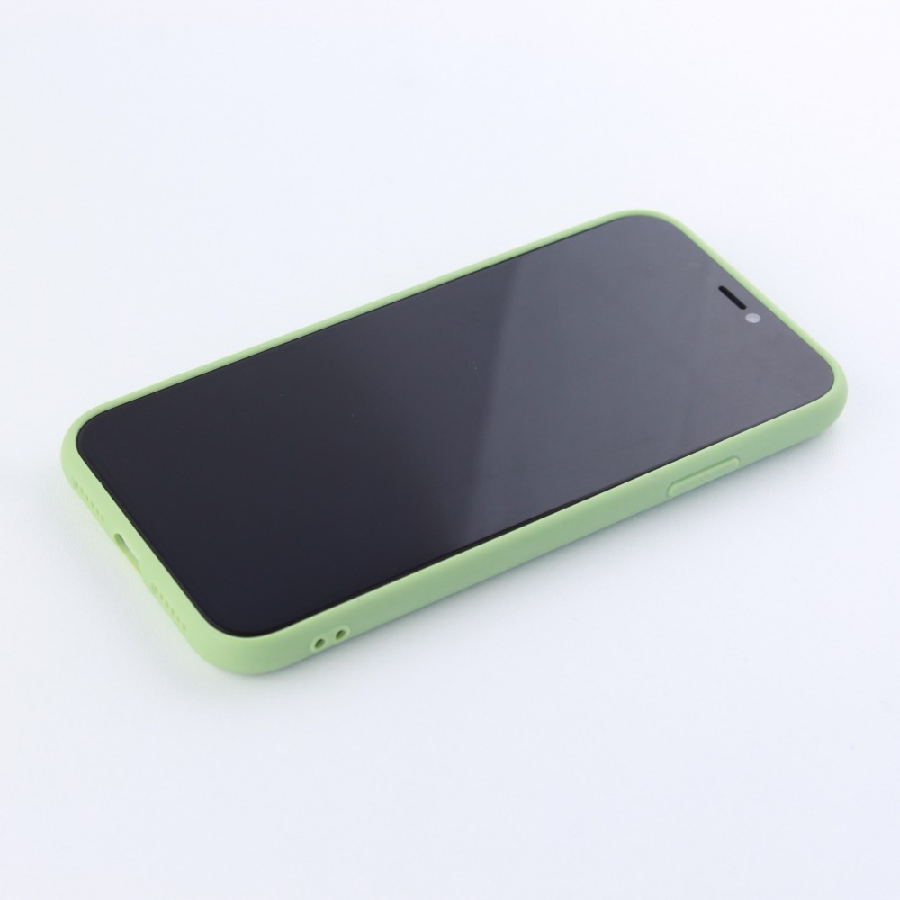 Coque iPhone X / Xs - Silicone Mat Coeur vert clair