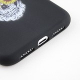 Hülle iPhone 12 mini - Silikonmatte Skull flowers - Schwarz